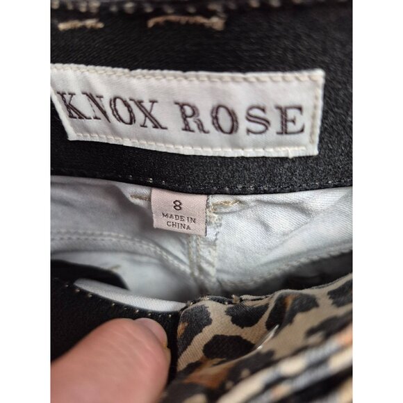 Knox Rose Women's Leopard Print Ankle Skinny Pants Size 8, Comfort Waist - Picture 12 of 12